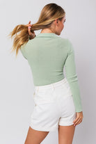 Everyday Essential Collared Bodysuit-Sage Green-Avah