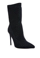 Cherry Lee High Top Knitted Ankle Boot-Black-Avah