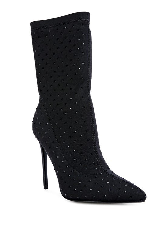 Cherry Lee High Top Knitted Ankle Boot-Black-Avah