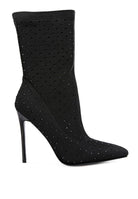 Cherry Lee High Top Knitted Ankle Boot-Black-Avah