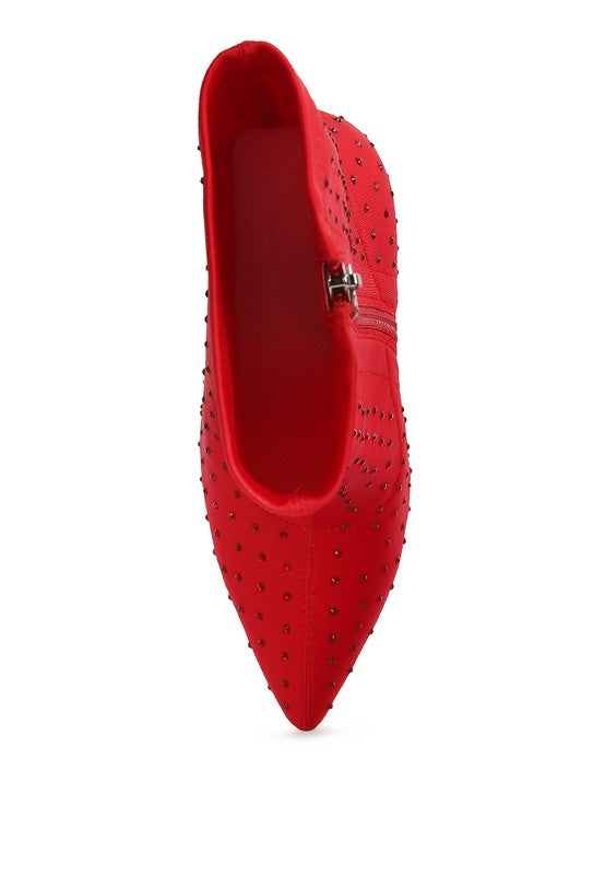 Cherry Lee High Top Knitted Ankle Boot-Red-Avah