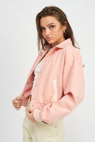 Play It Right Bomber Jacket - Pink-Avah 