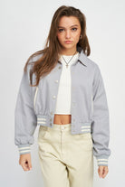 Play It Right Bomber Jacket - Blue-Avah 