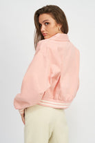 Play It Right Bomber Jacket - Pink-Avah 