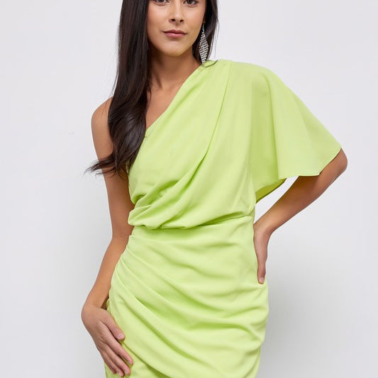 Highlight Lime Green Wrap Dress-AVAH