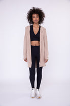 Lindsey Longline Hooded Cardigan with Pockets-Natural-Avah