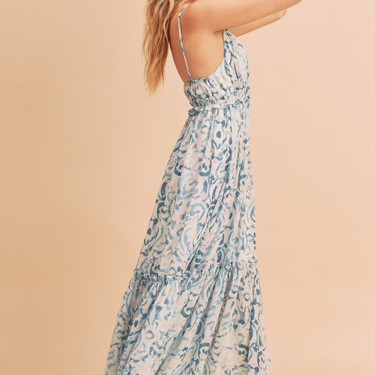 Floral Maxi Sundress with Ruffle Details