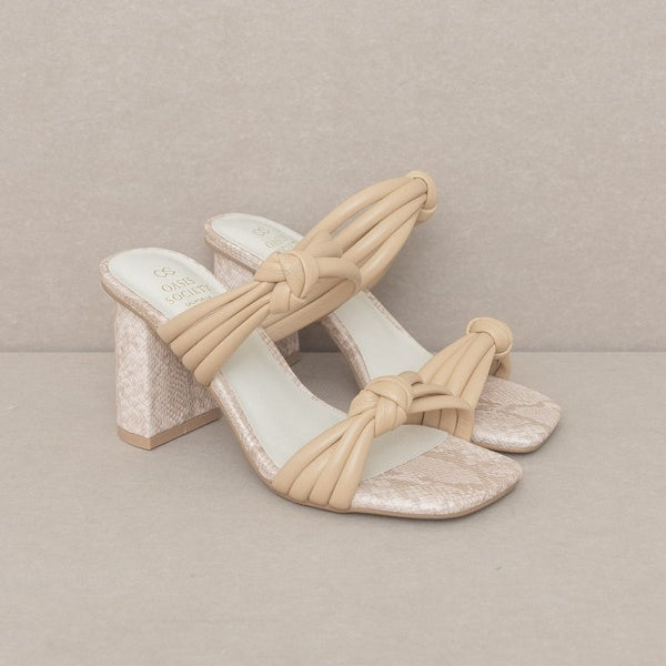 Chic Knotted High Heel Slide Sandals
