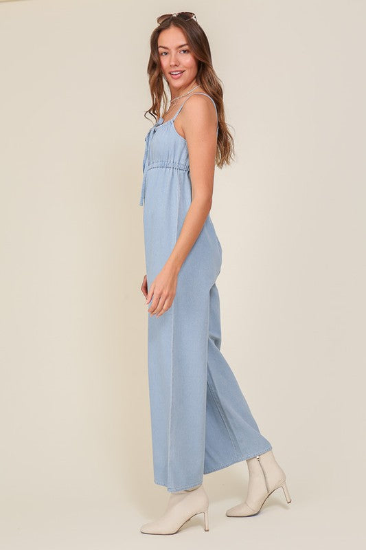 Ready For Anything Sleeveless Denim Blue Jumpsuit-Avah Couture