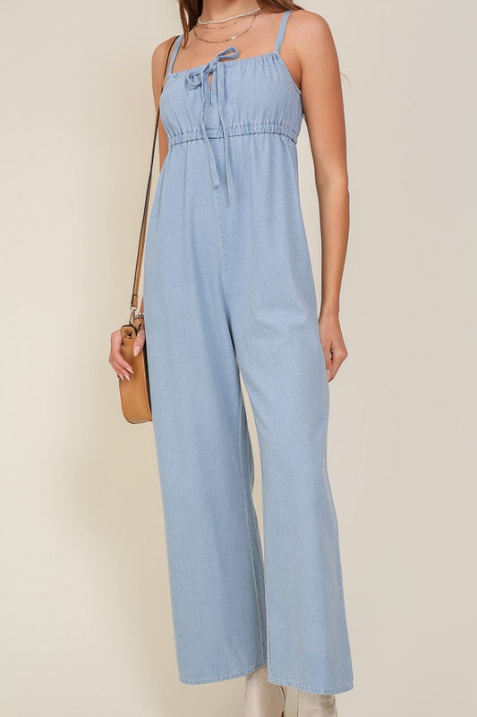 Ready For Anything Sleeveless Denim Blue Jumpsuit-Avah Couture