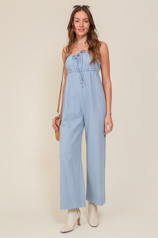 Ready For Anything Sleeveless Denim Blue Jumpsuit-Avah Couture