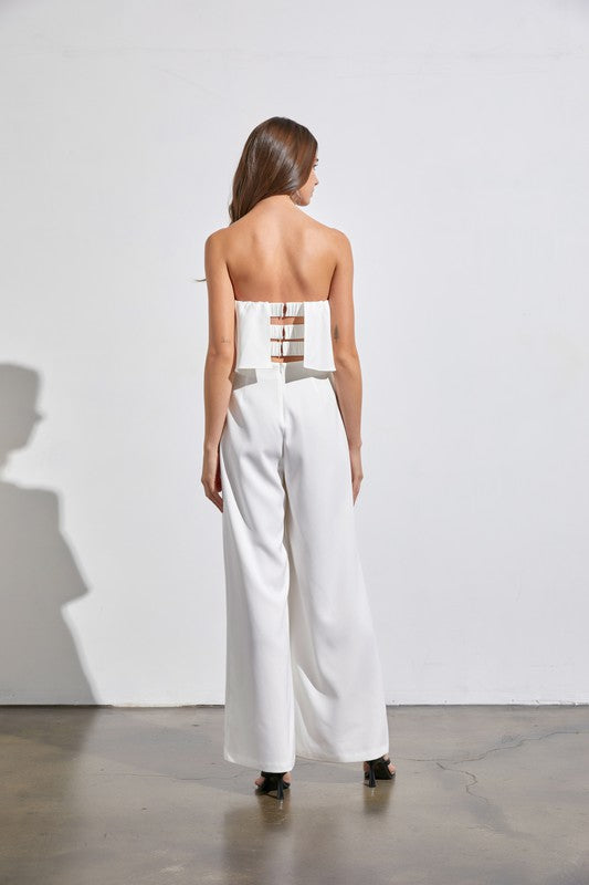 Captivating Allure Strapless Jumpsuit-Off White-Avah