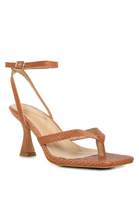 Chelsea Ankle Strap Thong Sandals-Tan-AVAH