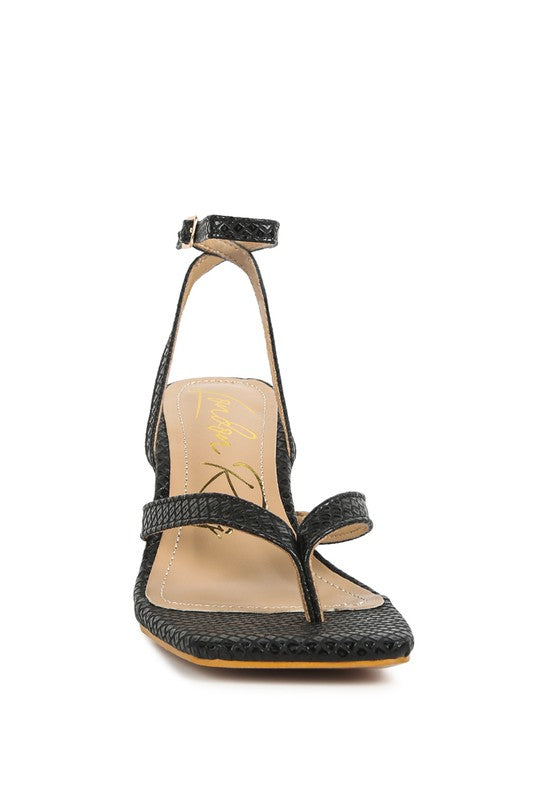 Chelsea Ankle Strap Thong Sandals-Black-AVAH