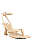 Chelsea Ankle Strap Thong Sandals-Biege-AVAH