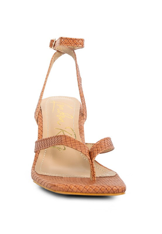 Chelsea Ankle Strap Thong Sandals-Tan-AVAH