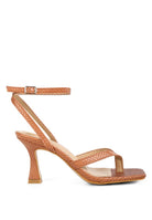 Chelsea Ankle Strap Thong Sandals-Tan-AVAH