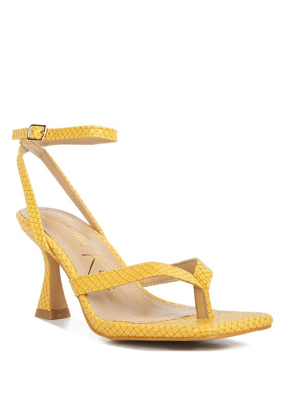 Chelsea Ankle Strap Thong Sandals-Yellow-AVAH