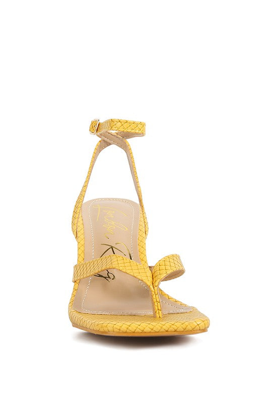 Chelsea Ankle Strap Thong Sandals-Yellow-AVAH