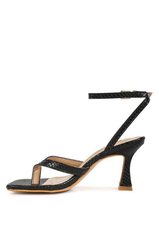 Chelsea Ankle Strap Thong Sandals-Black-AVAH