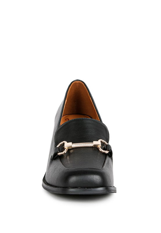 Boss Block Heel Lug Loafers-Avah Couture