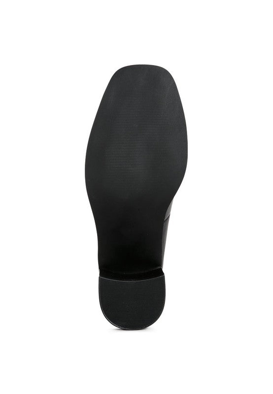 Boss Block Heel Lug Loafers-Avah Couture
