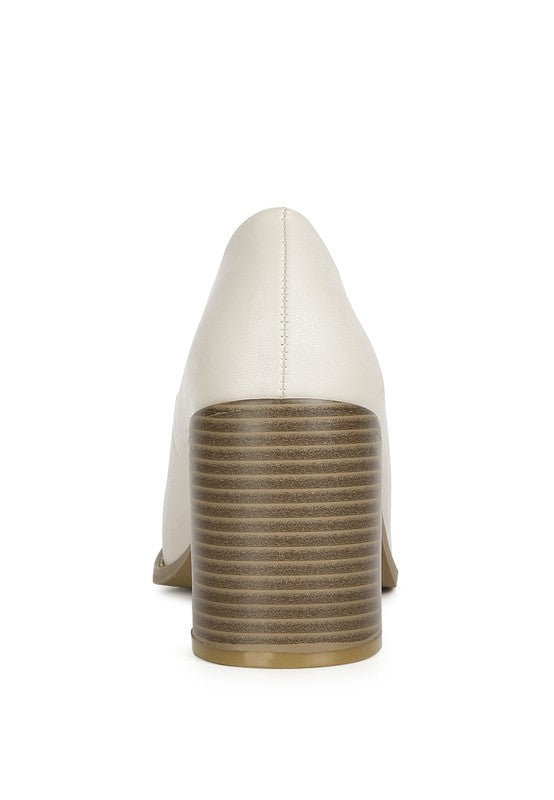 Boss Block Heel Lug Loafers-Avah Couture