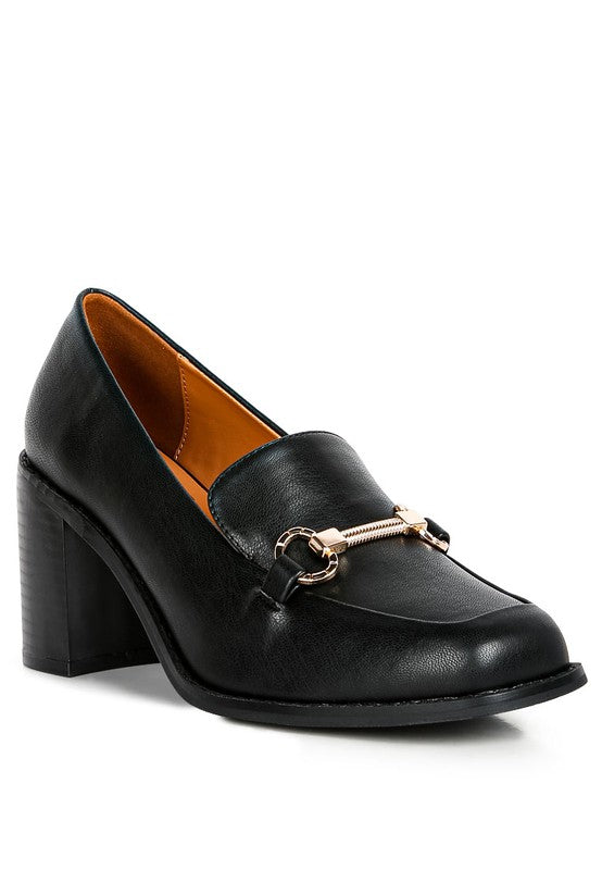 Boss Block Heel Lug Loafers-Avah Couture