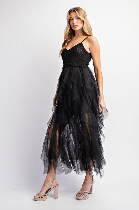 AVAH-Tulle Temptation Crochet Dress