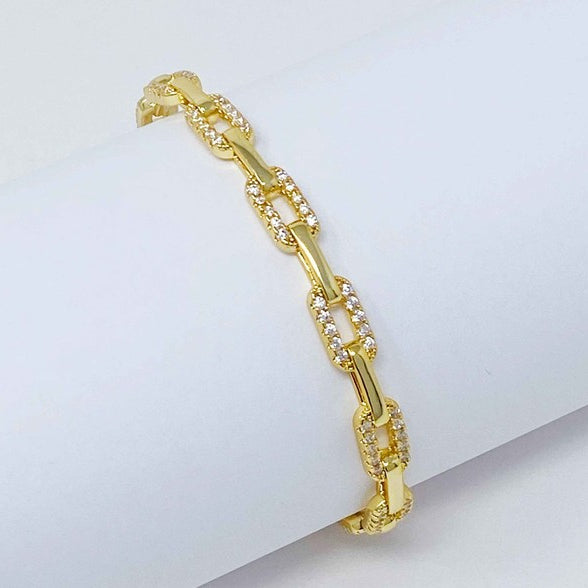 Dazzle In Gold Open Bangle Bracelet