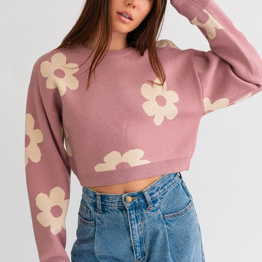New Day Long Sleeve Cropped Sweater