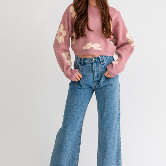 New Day Long Sleeve Cropped Sweater