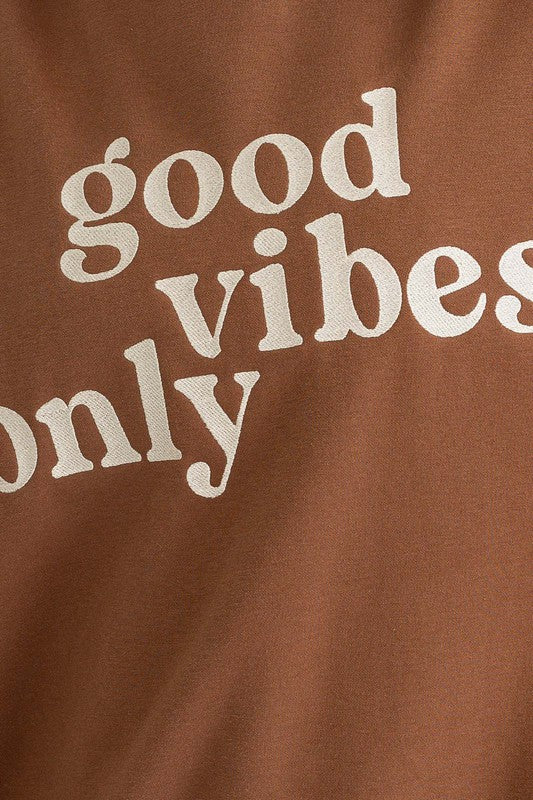 Chill Vibes Embroidered Sweatshirt - Brown-Avah