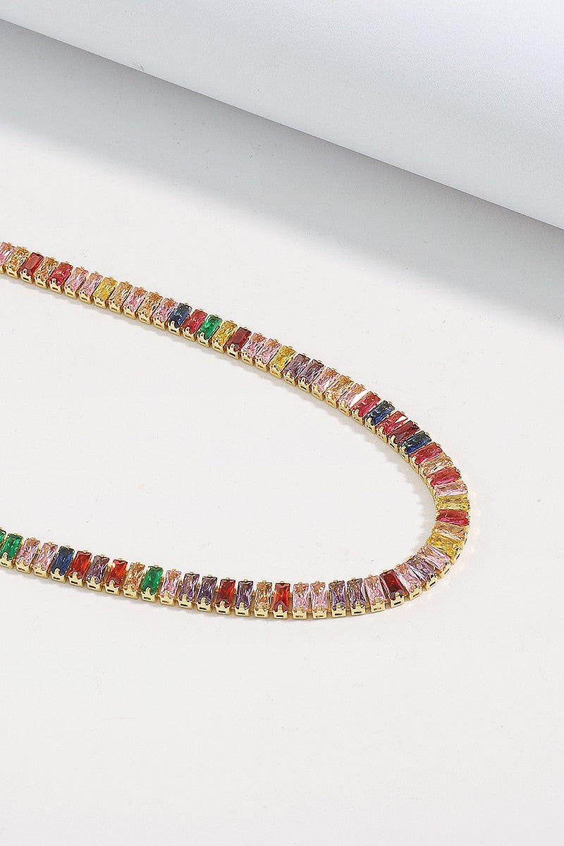 18K-Gold-Plated-Copper-Rainbow-CZ-Necklace-AVAH