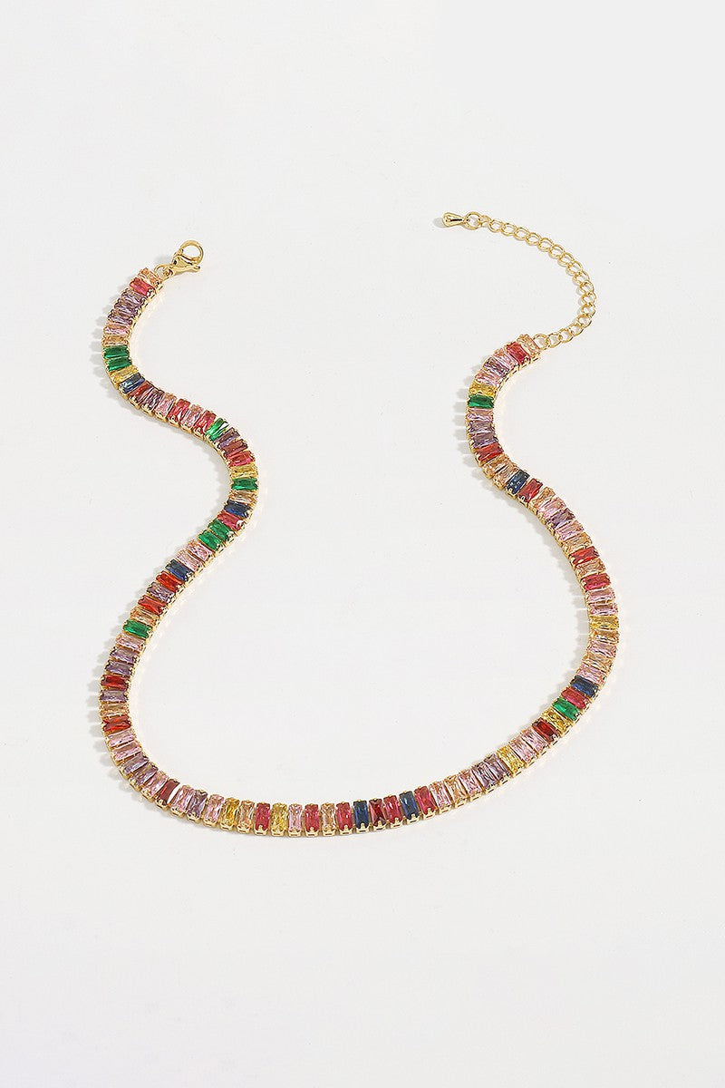 18K-Gold-Plated-Copper-Rainbow-CZ-Necklace-AVAH