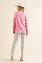 Lucky Star Sequin Top - Pink-Avah