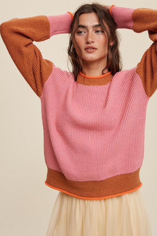 Shops Colorblock Knit Pullover Sweater