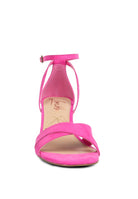 Chloe Ankle Strap Mid Heel Sandals-Pink-AVAH