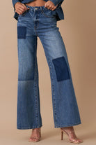 AVAH-Retro Revival Mid Rise Wide Leg Jeans-Dark Vintage Wash