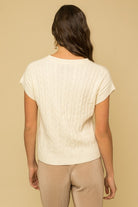 Embrace and Elevate Cable Knit Vest-White-Avah