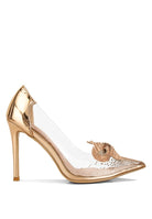 Enchanted Eve Clear Pointed Toe Pumps-Rose Gold- Avah