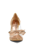 Enchanted Eve Clear Pointed Toe Pumps-Rose Gold- Avah