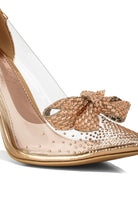 Enchanted Eve Clear Pointed Toe Pumps-Rose Gold- Avah