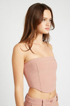 The Look Lace Up Back Tube Top - Terracotta -AVAH