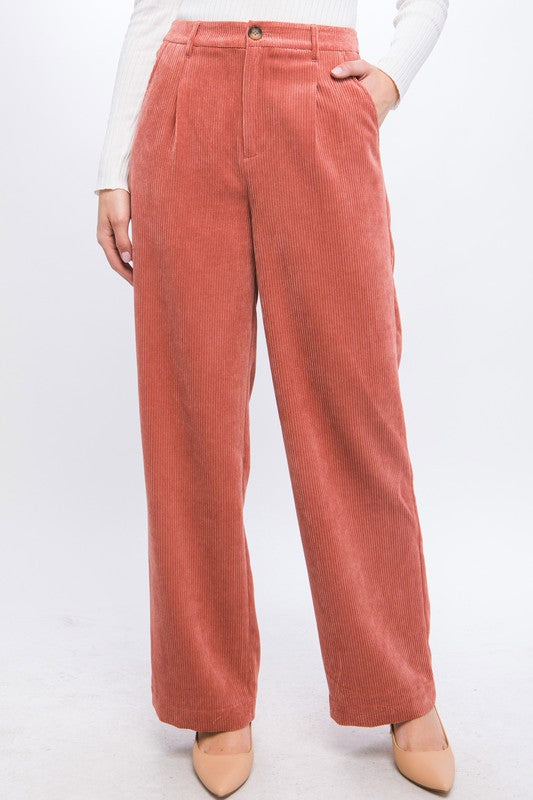 True Story Corduroy Trouser Pants-Clay-Avah