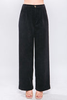 True Story Corduroy Trouser Pants-Black-Avah