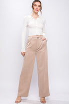 True Story Corduroy Trouser Pants-Khaki-Avah