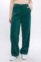 True Story Corduroy Trouser Pants-Hunter Green-Avah