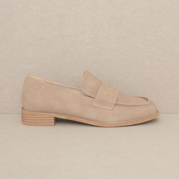 Sleek Suede Square-Toe Loafers