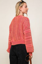 Chill Days Long Sleeve Round Neck Sweater-Red-AVAH